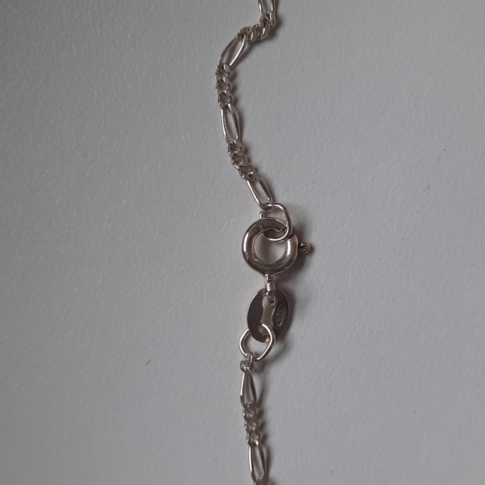 Sterling silver heart and rose pendant with sterling chain - Picture 7 of 9